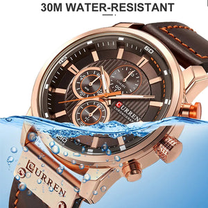 Men Leather Sports Watch