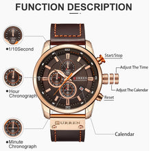 Load image into Gallery viewer, Men Leather Sports Watch
