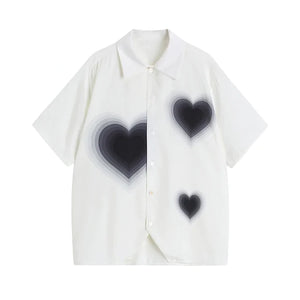 BradleyCLT Heart Printed Loose Shirts