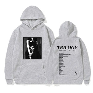 The Weeknd Trilogy Music Album Print Oversized Hoodie Men's Hip Hop Trend Pullover Sweatshirt Unisex Fleece Streetwear Hoodies