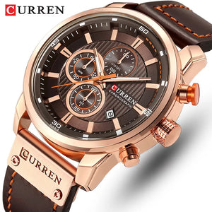 Men Leather Sports Watch