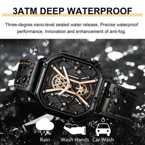 Men's Leather Band Luminescent Watch