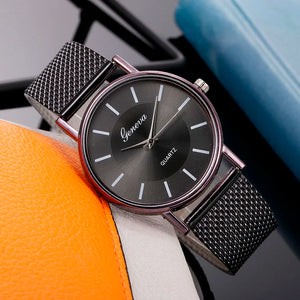 Luxury Stainless Steel Quartz Wristwatch