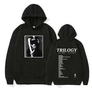 The Weeknd Trilogy Music Album Print Oversized Hoodie Men's Hip Hop Trend Pullover Sweatshirt Unisex Fleece Streetwear Hoodies