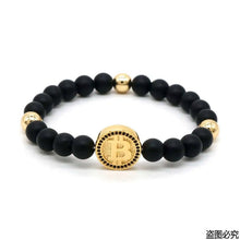 Load image into Gallery viewer, BradleyCLT - &quot;B&quot; Black Matte Stone Beads Bracelet - Blurrywatch.com
