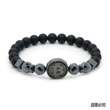 Load image into Gallery viewer, BradleyCLT - &quot;B&quot; Black Matte Stone Beads Bracelet - Blurrywatch.com
