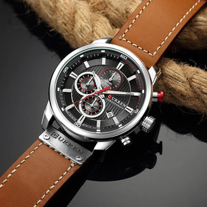 Men Leather Sports Watch - Blurrywatch.com