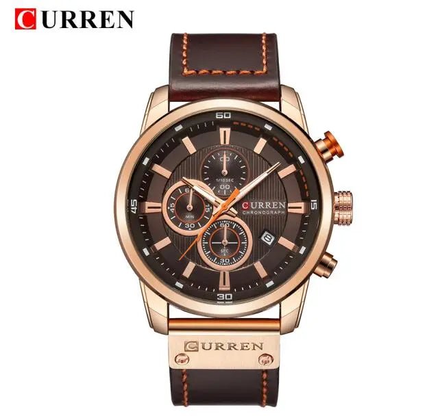 Men Leather Sports Watch - Blurrywatch.com