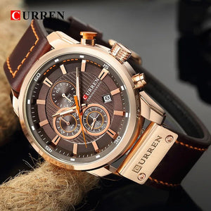 Men Leather Sports Watch - Blurrywatch.com