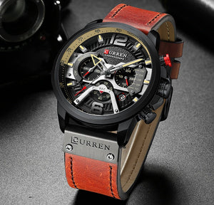 Military Leather Chronograph Wristwatch - Blurrywatch.com