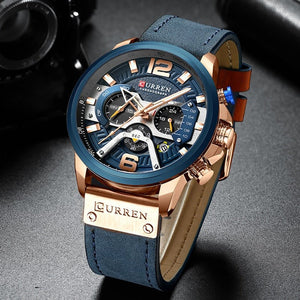 Military Leather Chronograph Wristwatch - Blurrywatch.com