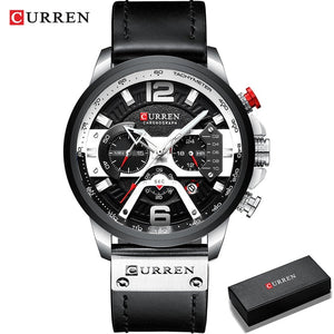 Military Leather Chronograph Wristwatch - Blurrywatch.com