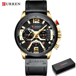 Military Leather Chronograph Wristwatch - Blurrywatch.com