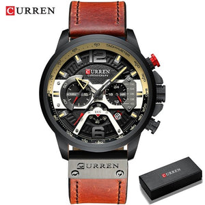 Military Leather Chronograph Wristwatch - Blurrywatch.com