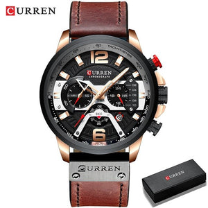 Military Leather Chronograph Wristwatch - Blurrywatch.com