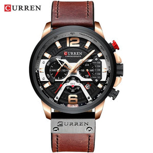 Military Leather Chronograph Wristwatch - Blurrywatch.com