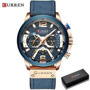 Military Leather Chronograph Wristwatch - Blurrywatch.com