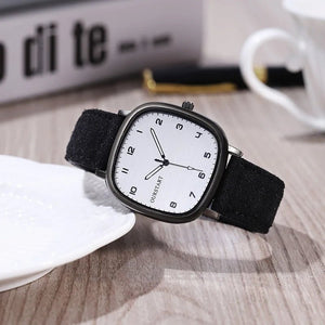 Vintage Square Dial Leather Belt Wristwatch - Blurrywatch.com